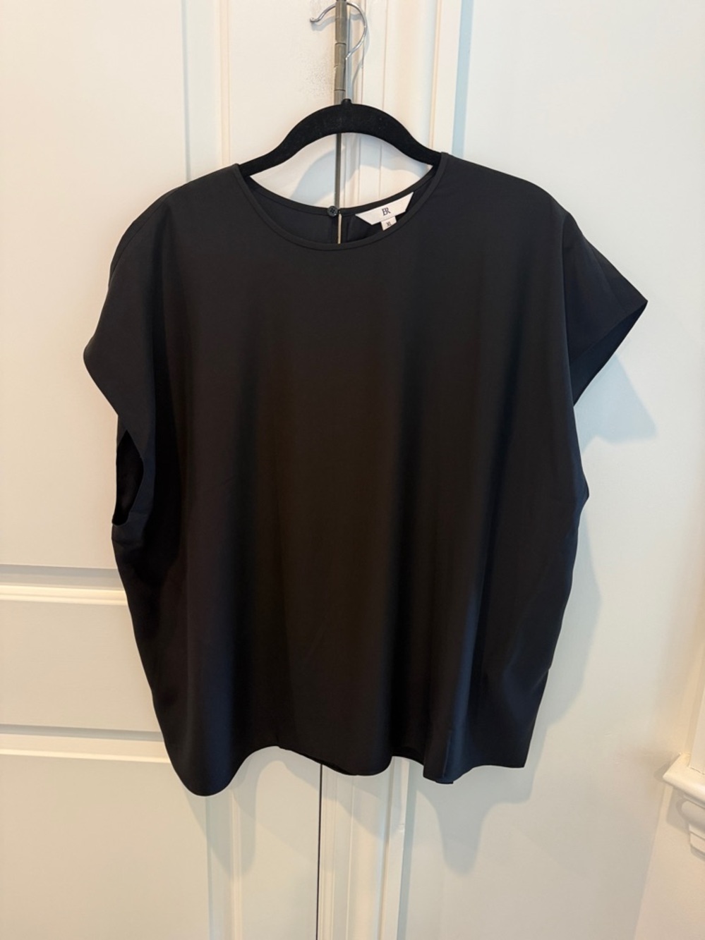 Banana Republic Essential Silk Top XL Black NWOT